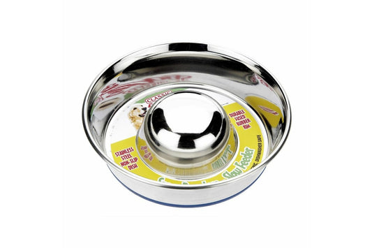  Classic Non-Slip Stainless Slow Feeder Bowl 7.5"