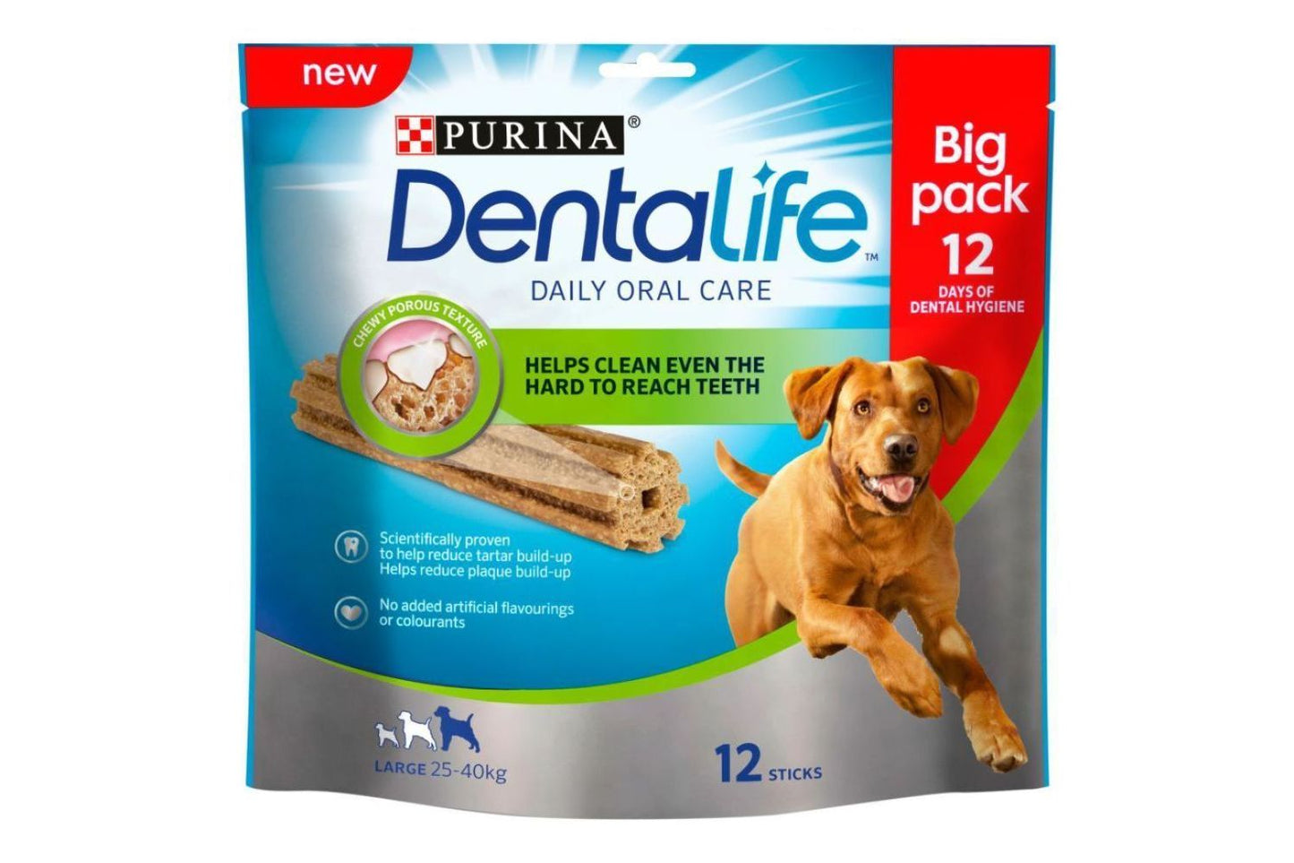  3 X Purina Dentalife Daily Oral Care Chicken Chew Adult Large Breed 12 Pack