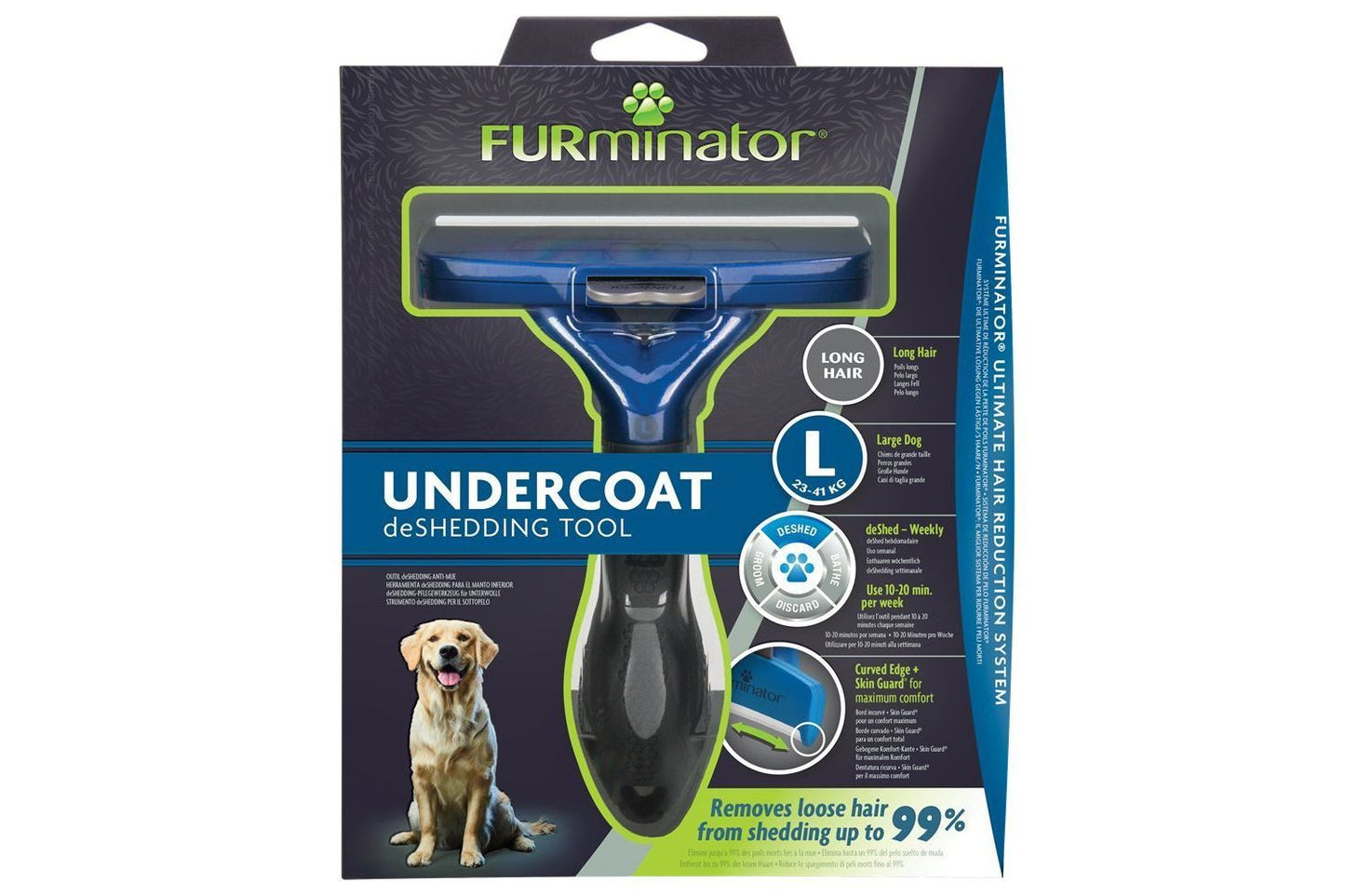  FURminatorUndercoat DeShedding Tool For Large Long Hair Dog