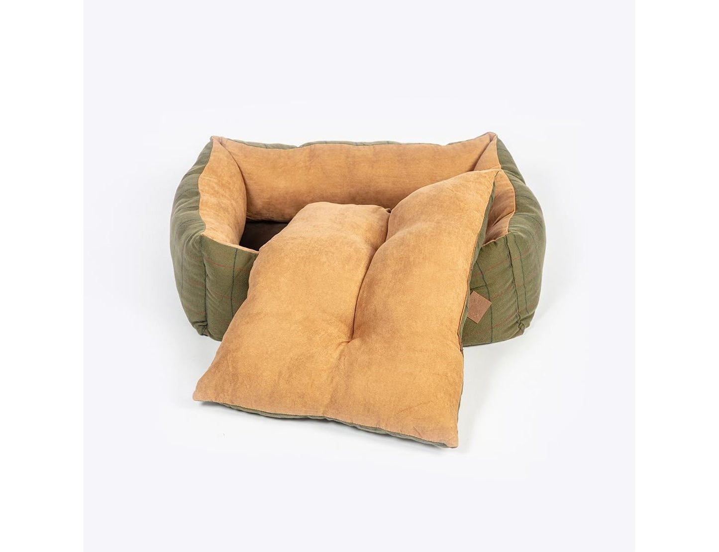  Danish Design Green Tweed Rectangular Snuggle Dog Bed