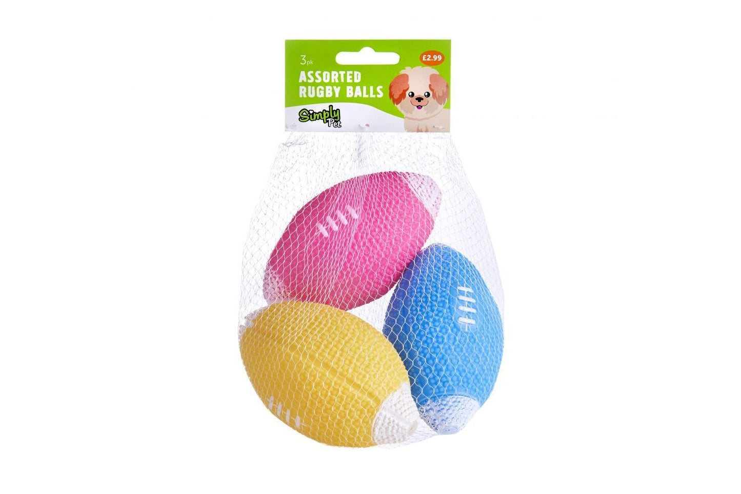  Simply Pet Assorted Rugby Balls