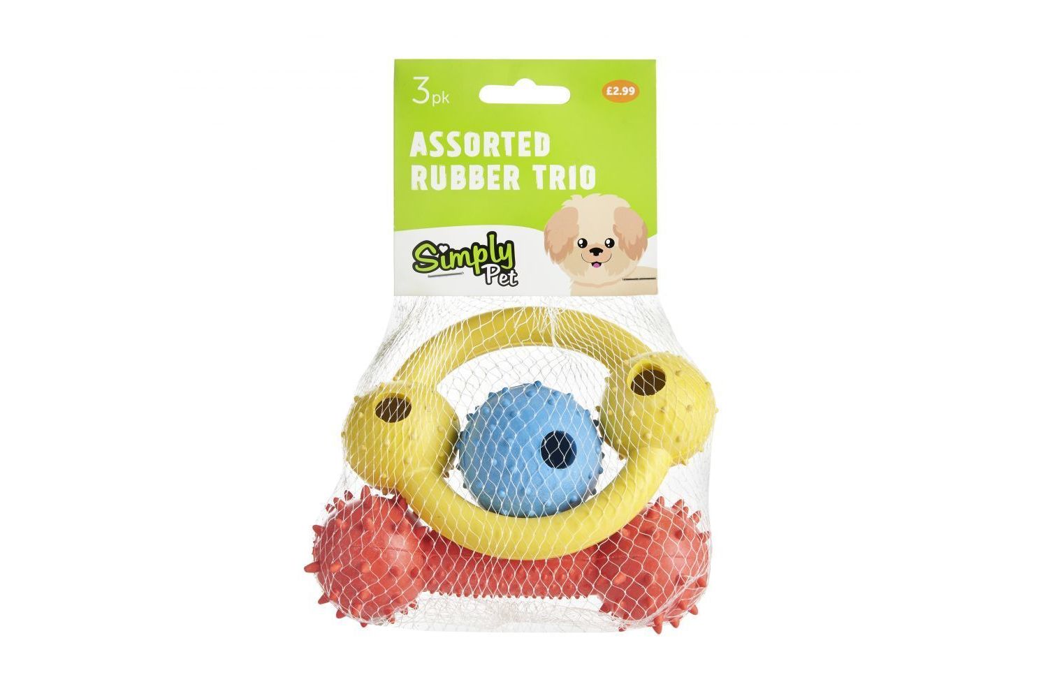  Simply Pet Assorted Rubber Trio