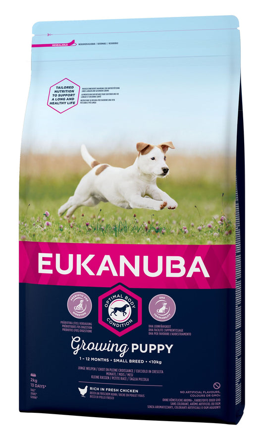  Eukanuba Growing Puppy Small Breed Dog Food With Chicken 2kg