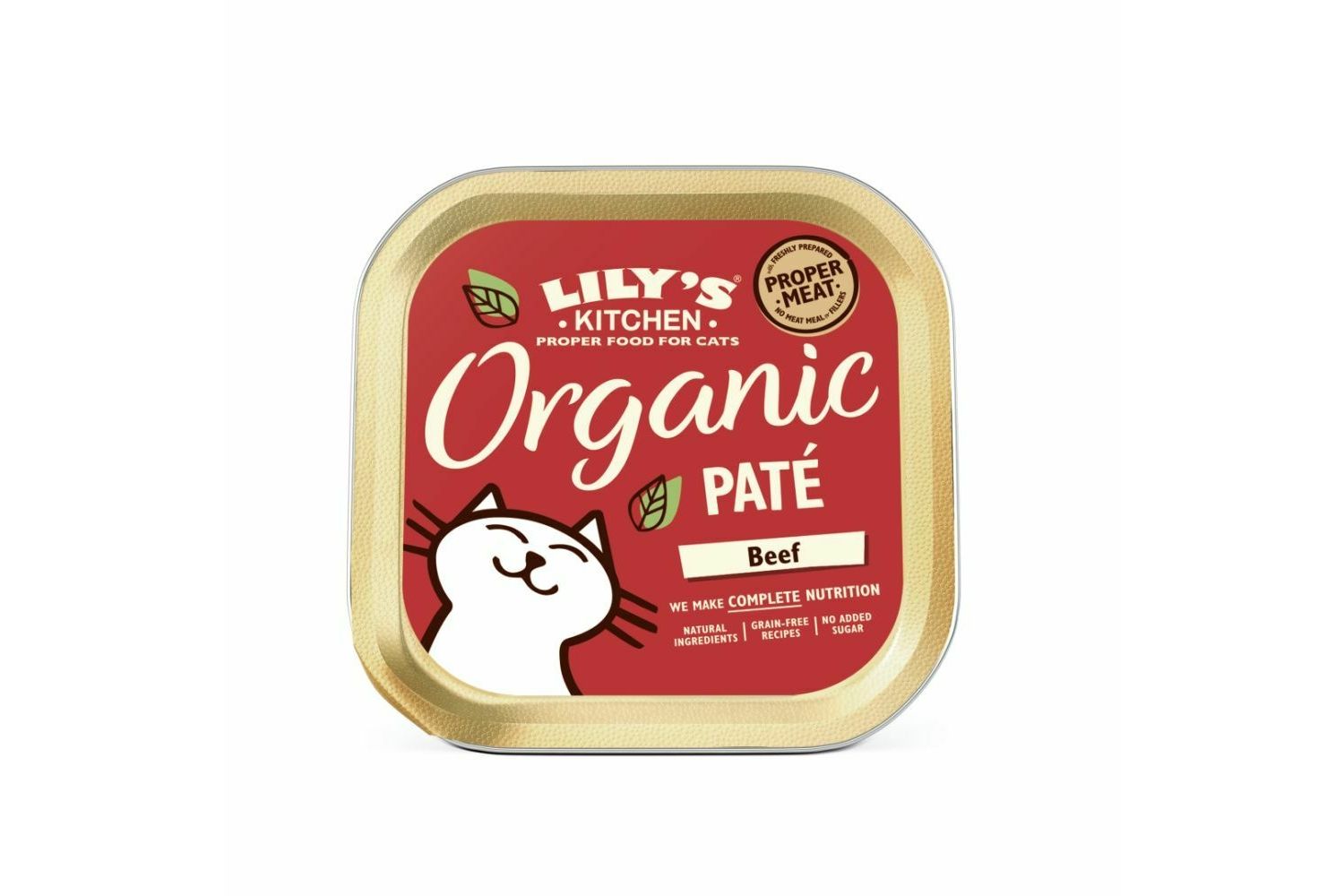  19 X 85g Lily's Kitchen Organic Pate Beef Cat Food