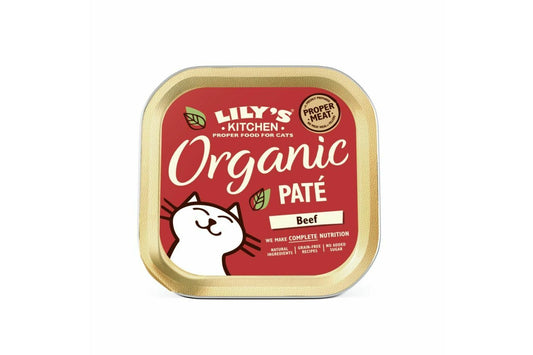  19 X 85g Lily's Kitchen Organic Pate Beef Cat Food