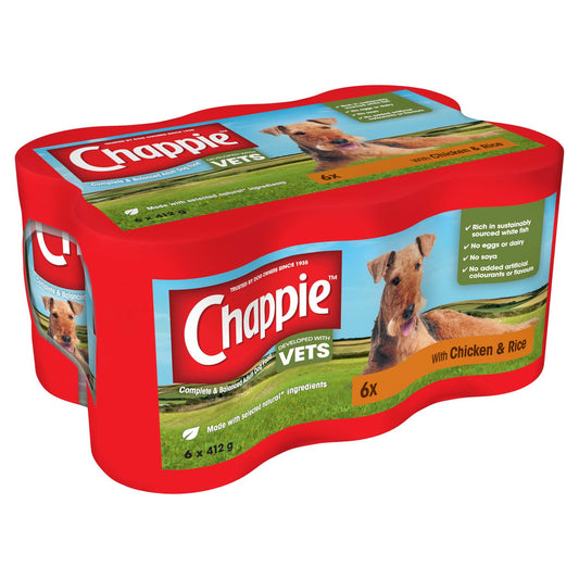  Chappie Dog Food Tins With Chicken & Rice