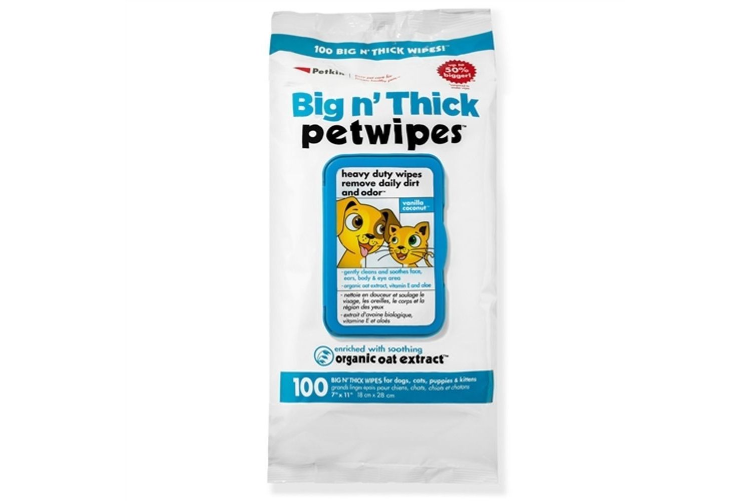  Petkin Big N Thick Pet Wipes (100 Pack)