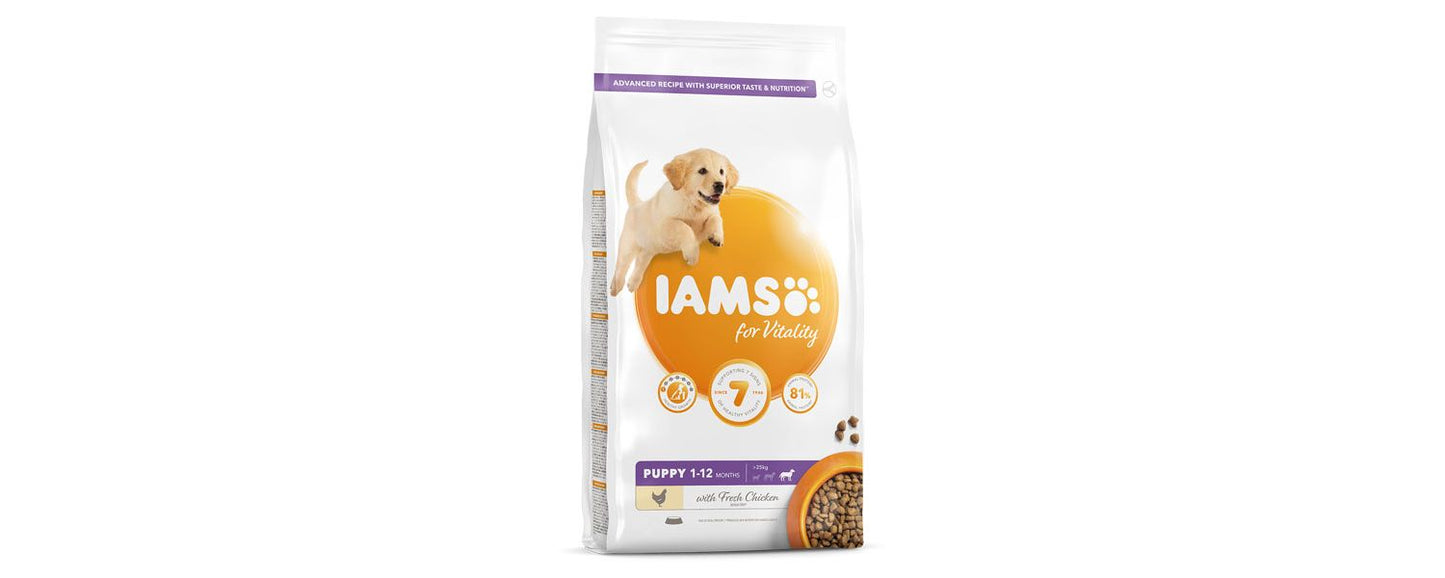  Iams Vitality Puppy Large Dog Food With Fresh Chicken 2kg