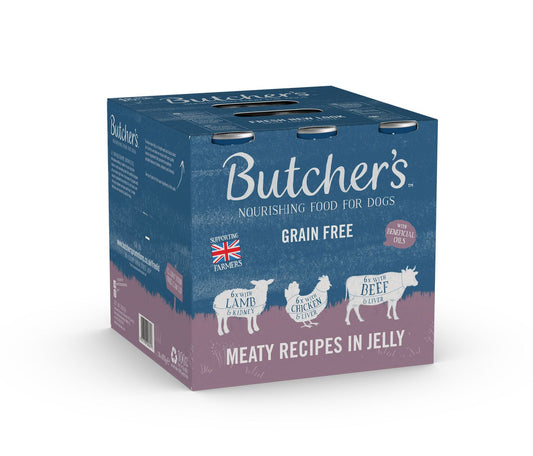  18 X 400g Butcher's Meaty Recipes In Jelly Dog Food