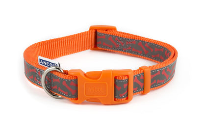  Ancol Fashion Orange Bone Nylon Adjustable Dog Collar