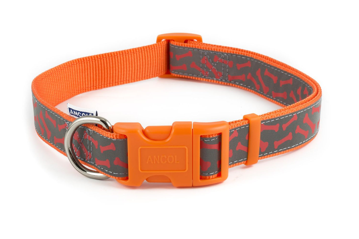  Ancol Fashion Orange Bone Nylon Adjustable Dog Collar