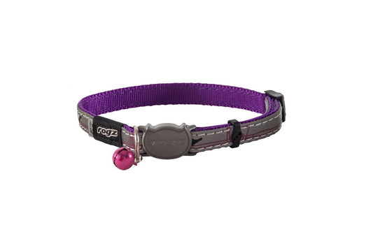  Rogz Night Catz Purple Budgies Cat Collar 20 - 31cm