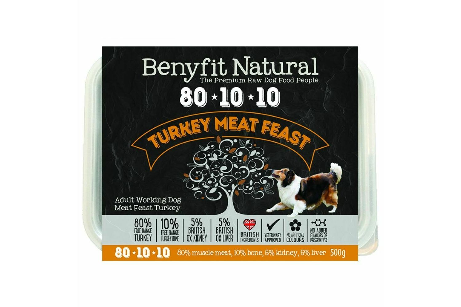  Benyfit Natural 80.10.10 Turkey Meat Feast Dog Food 500g