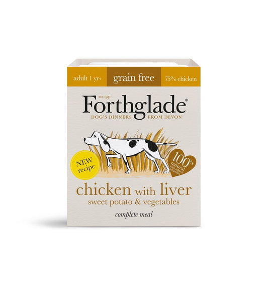  18 X 395g Forthglade Gluten Free Complete Meal Adult Chicken With Liver Sweet Potato & Veg
