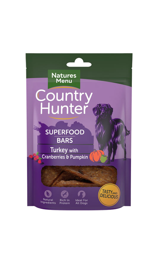  Country Hunter Dog Superfood Bar - Turkey With Cranberries & Pumpkin