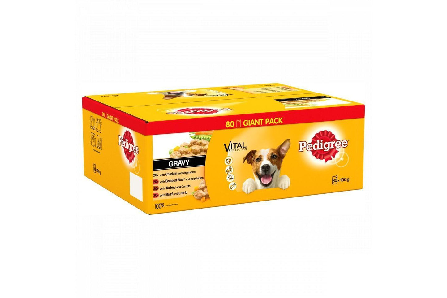  PEDIGREE Dog Pouches Mixed Selection In Gravy 80 X 100g Mega Pack