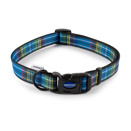  Ancol Heritage Adjustable Blue Tartan Dog Collar