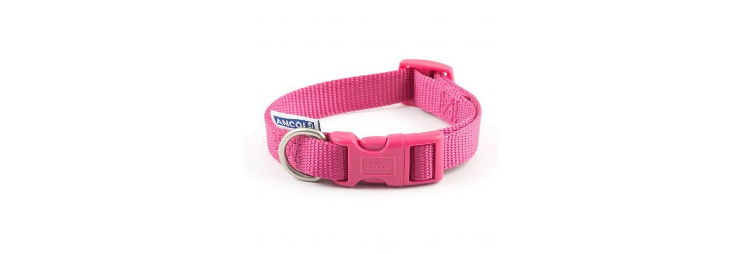  Ancol Viva Nylon Pink Adjustable Dog Collar
