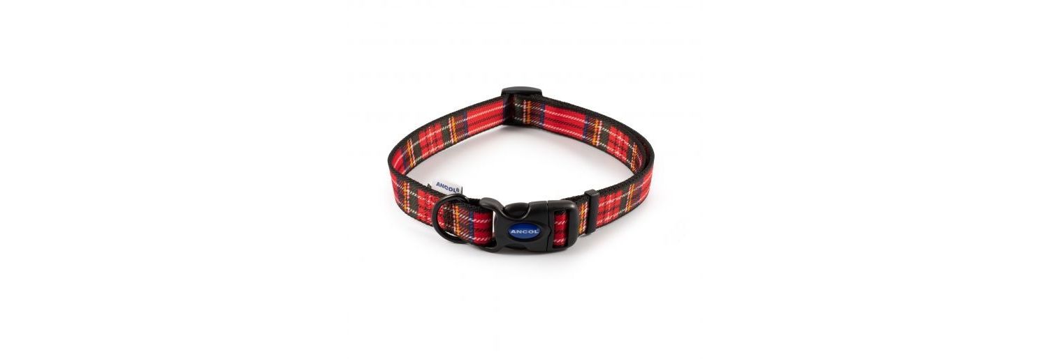  Ancol Heritage Adjustable Tartan Red Dog Collar