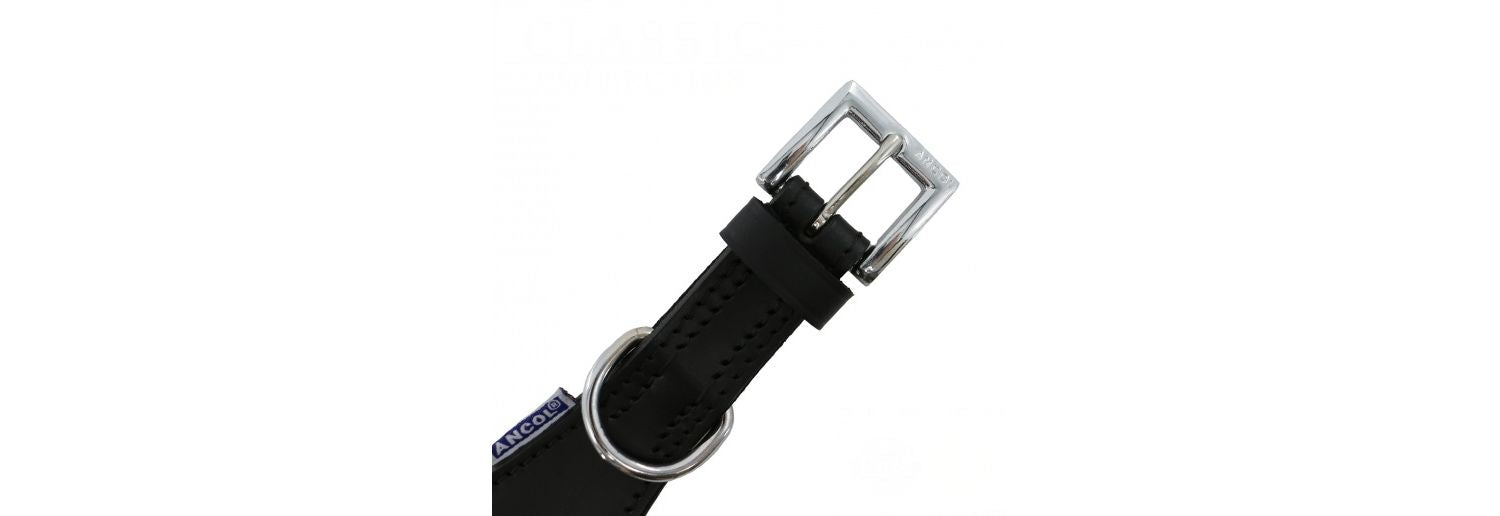  Ancol Heritage Black Leather Greyhound Dog Collar (34-43cm)