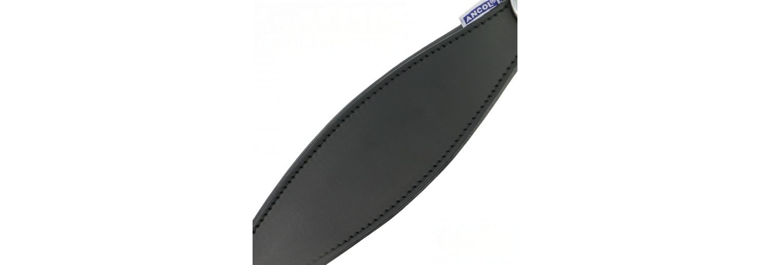  Ancol Heritage Black Leather Greyhound Dog Collar (34-43cm)