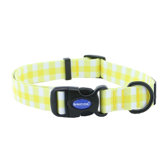  Ancol Soho Yellow Check Dog Collar