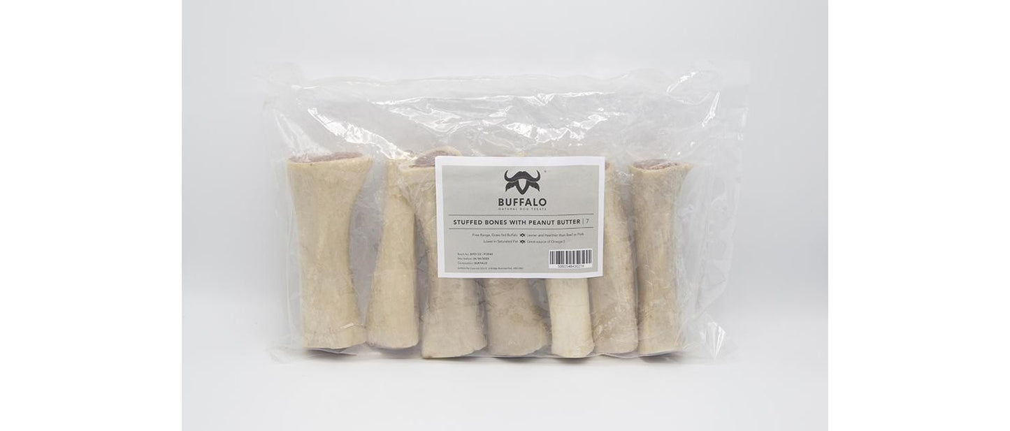  NAW Buffalo Stuffed Bones Dog Treats Peanut Butter