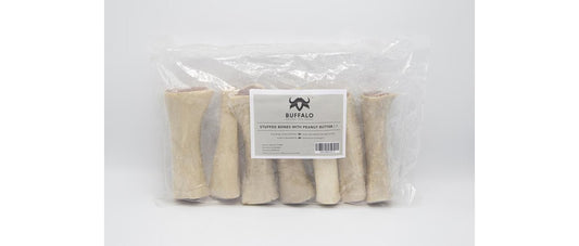 NAW Buffalo Stuffed Bones Dog Treats Peanut Butter