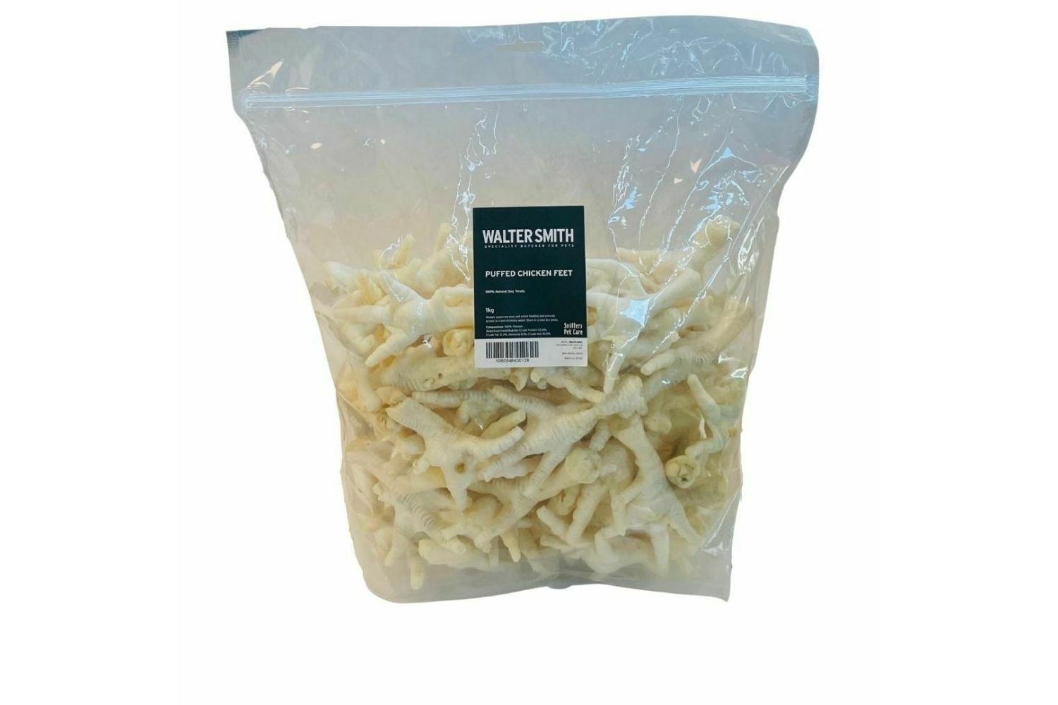  Walter Smith Puffed Chicken Feet Dog Treats 1kg