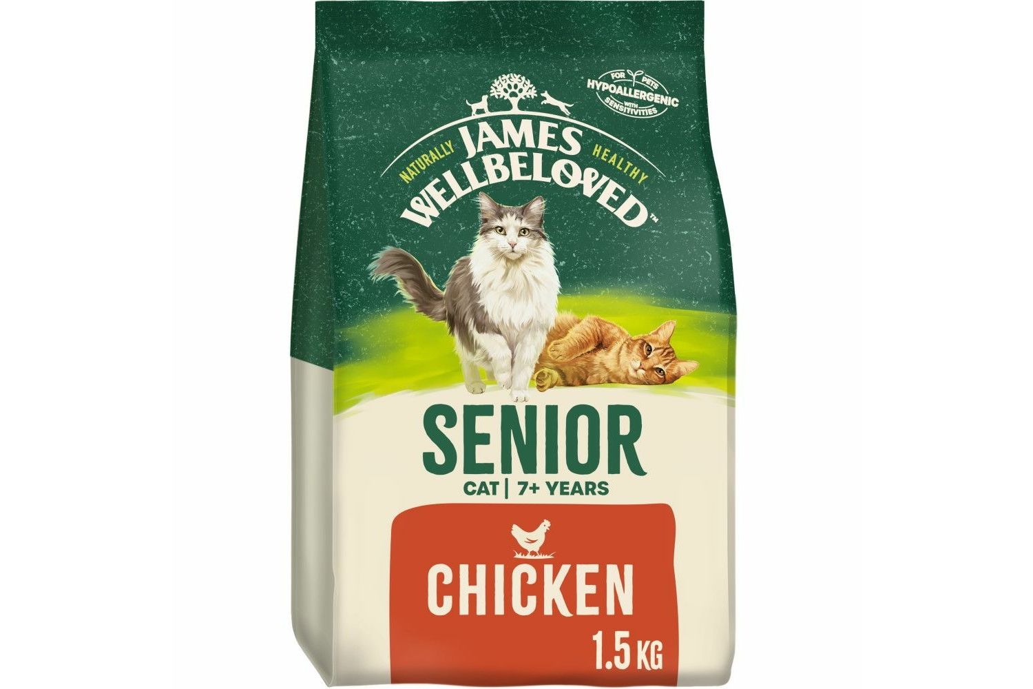  James Wellbeloved Cat Food Senior With Chicken And Rice 1.5kg
