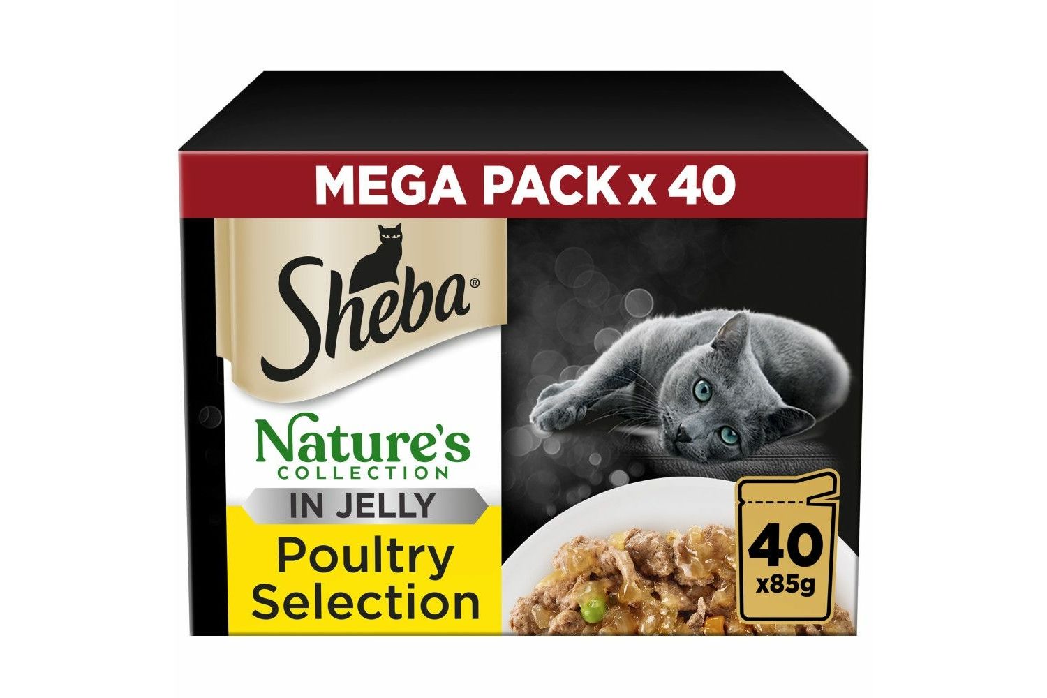  Sheba Natures Collection Cat Food Pouch Poultry Selection In Jelly 40x85g