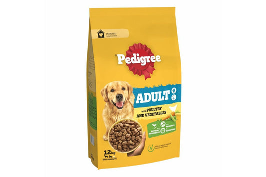  Pedigree Complete Adult Dry Dog Food Poultry And Vegetables 12kg