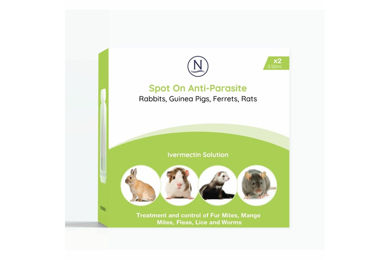  Ivermectin Anti-Parasite Spot-On X2 Pipette - Small Animals