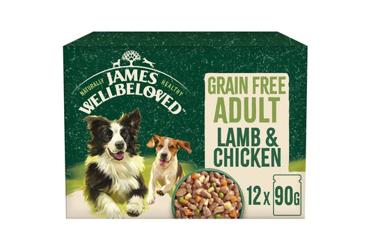  James Wellbeloved Grain Free Adult Lamb And Chicken In Gravy Pouch