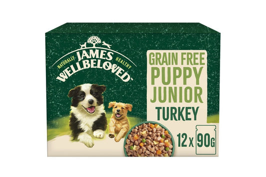  James Wellbeloved Grain Free Puppy Turkey In Gravy Pouch