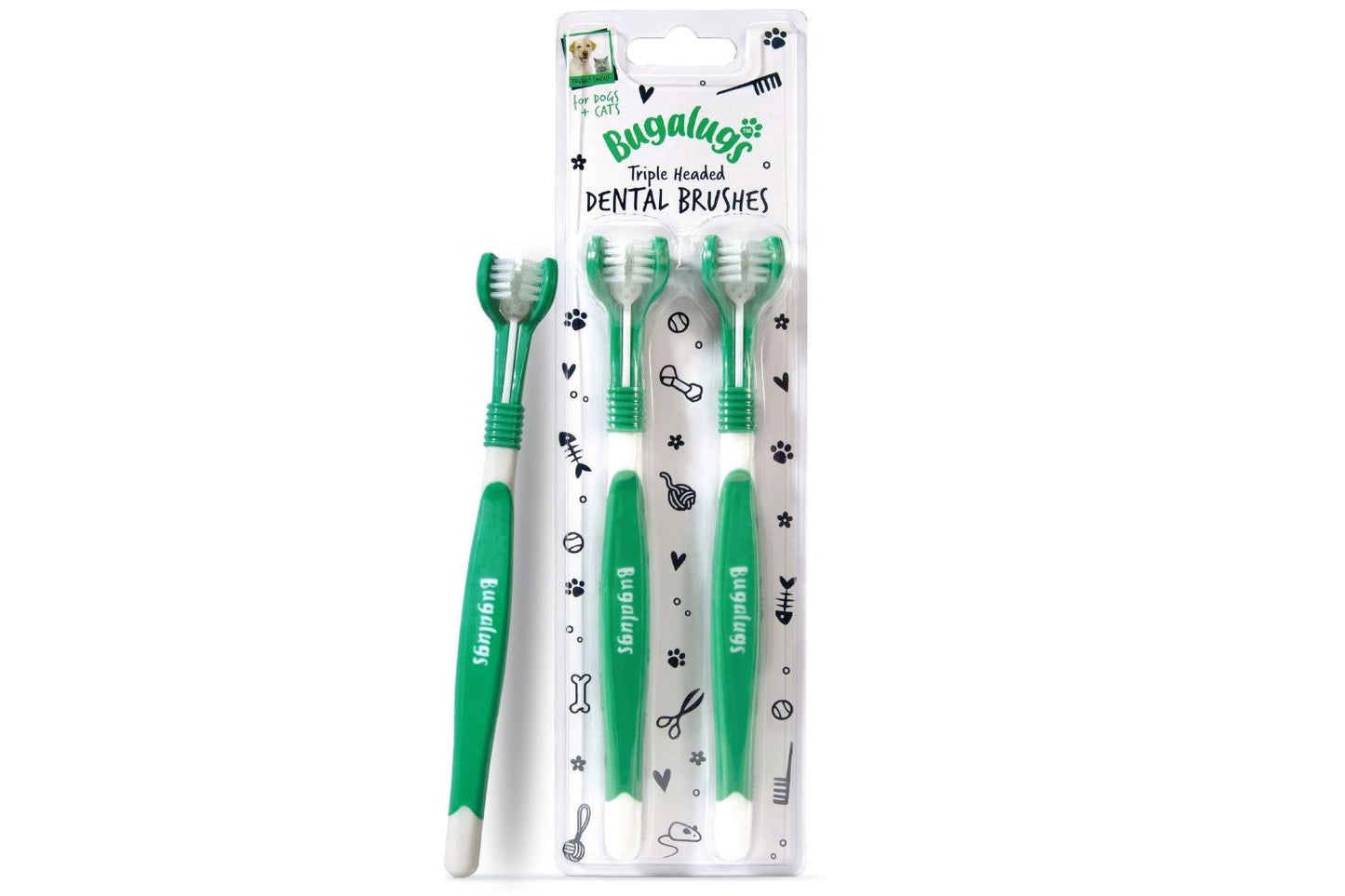  Bugalugs Triple Head Dental Toothbrush (2 Pack)