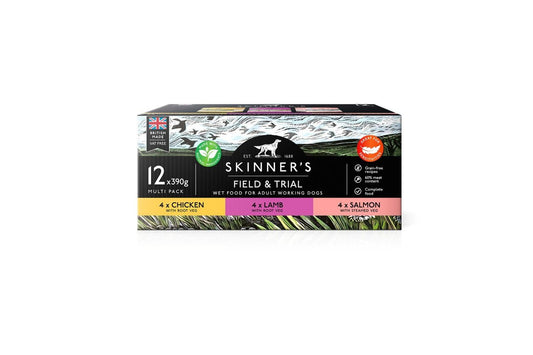  Skinner's Field & Trial Wet Adult Working Dog Variety 12 X 390g