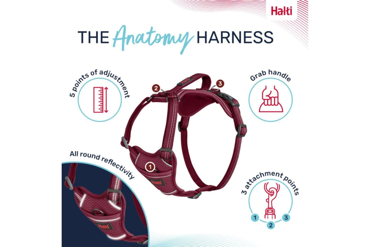  Halti Anatomy Harness Pink