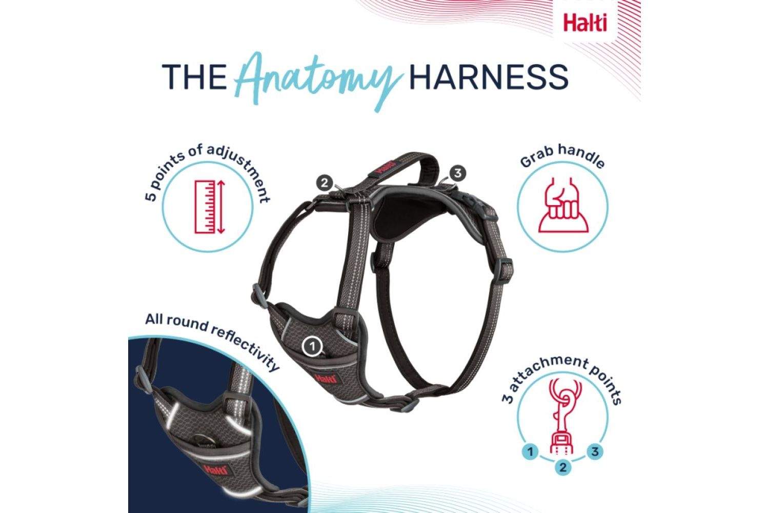  Halti Anatomy Harness Grey