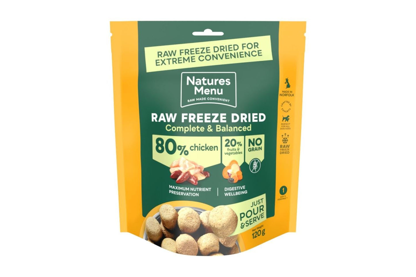  Natures Menu Complete Freeze Dried Dog Food 80/20 Chicken
