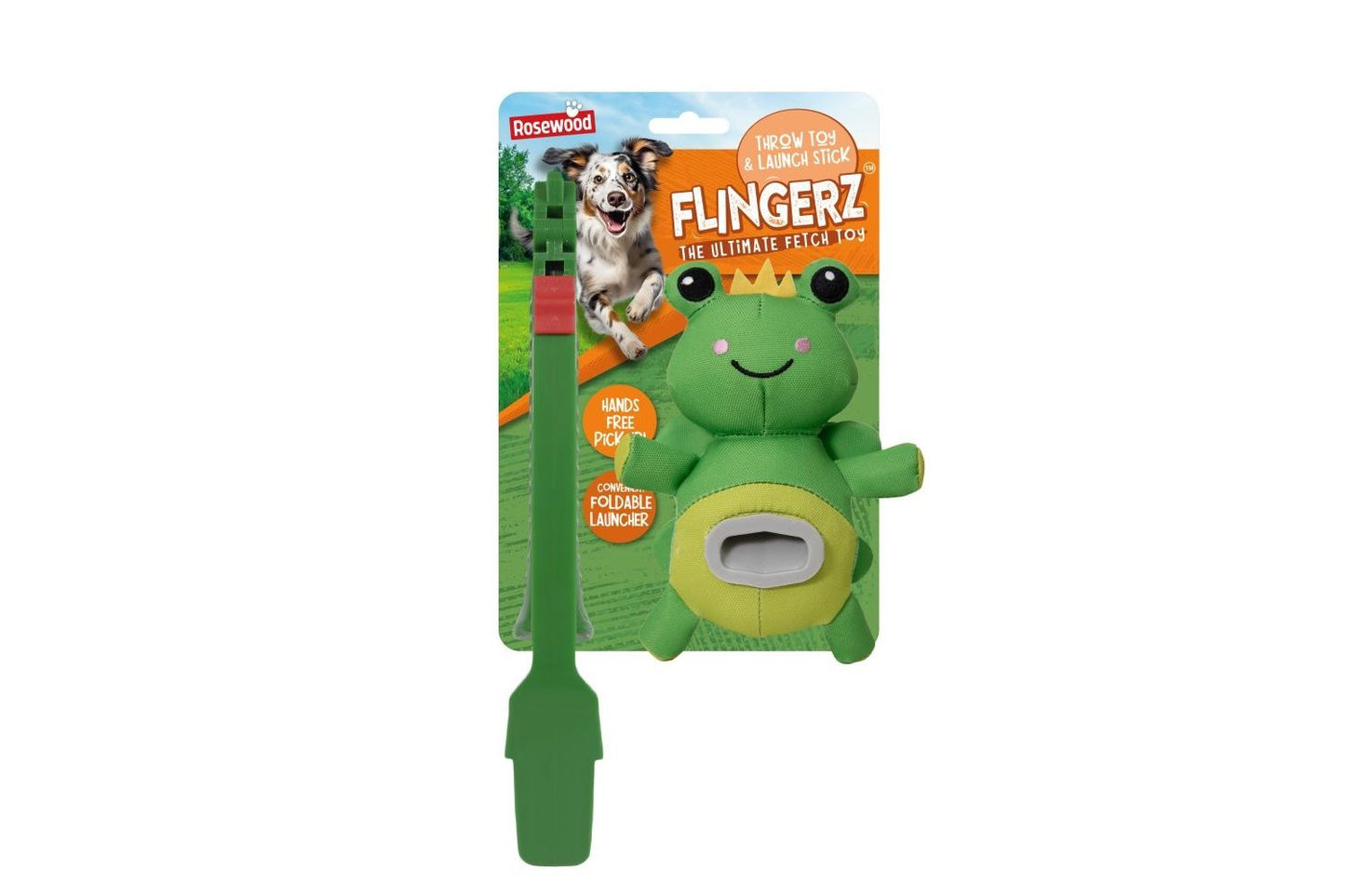  Rosewood Flingerz Frog Throw Dog Toy 20cm