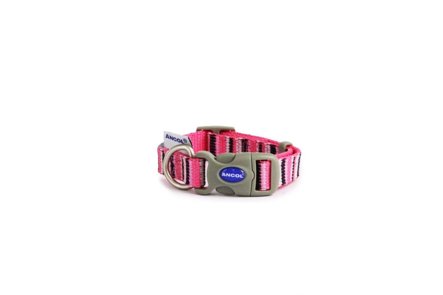  Ancol Made From Candystripe Pink Dog Collar