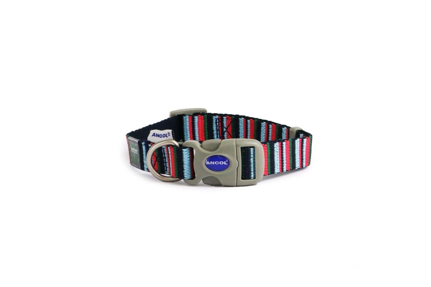  Ancol Made From Candystripe Navy Dog Collar