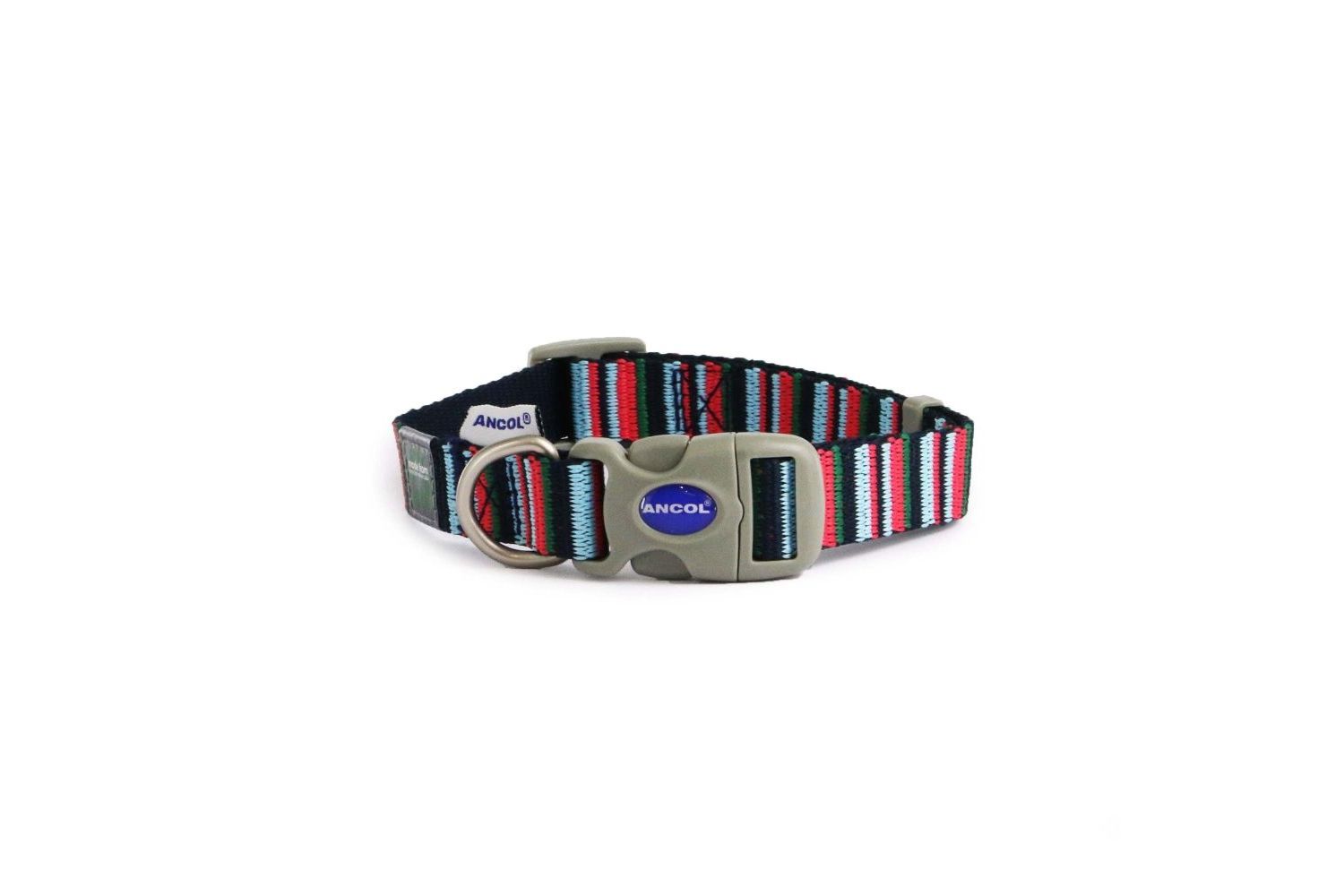  Ancol Made From Candystripe Navy Dog Collar