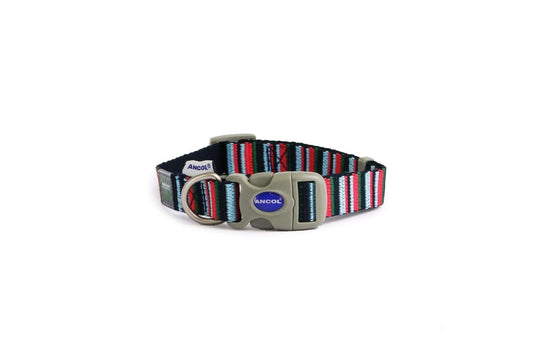  Ancol Made From Candystripe Navy Dog Collar