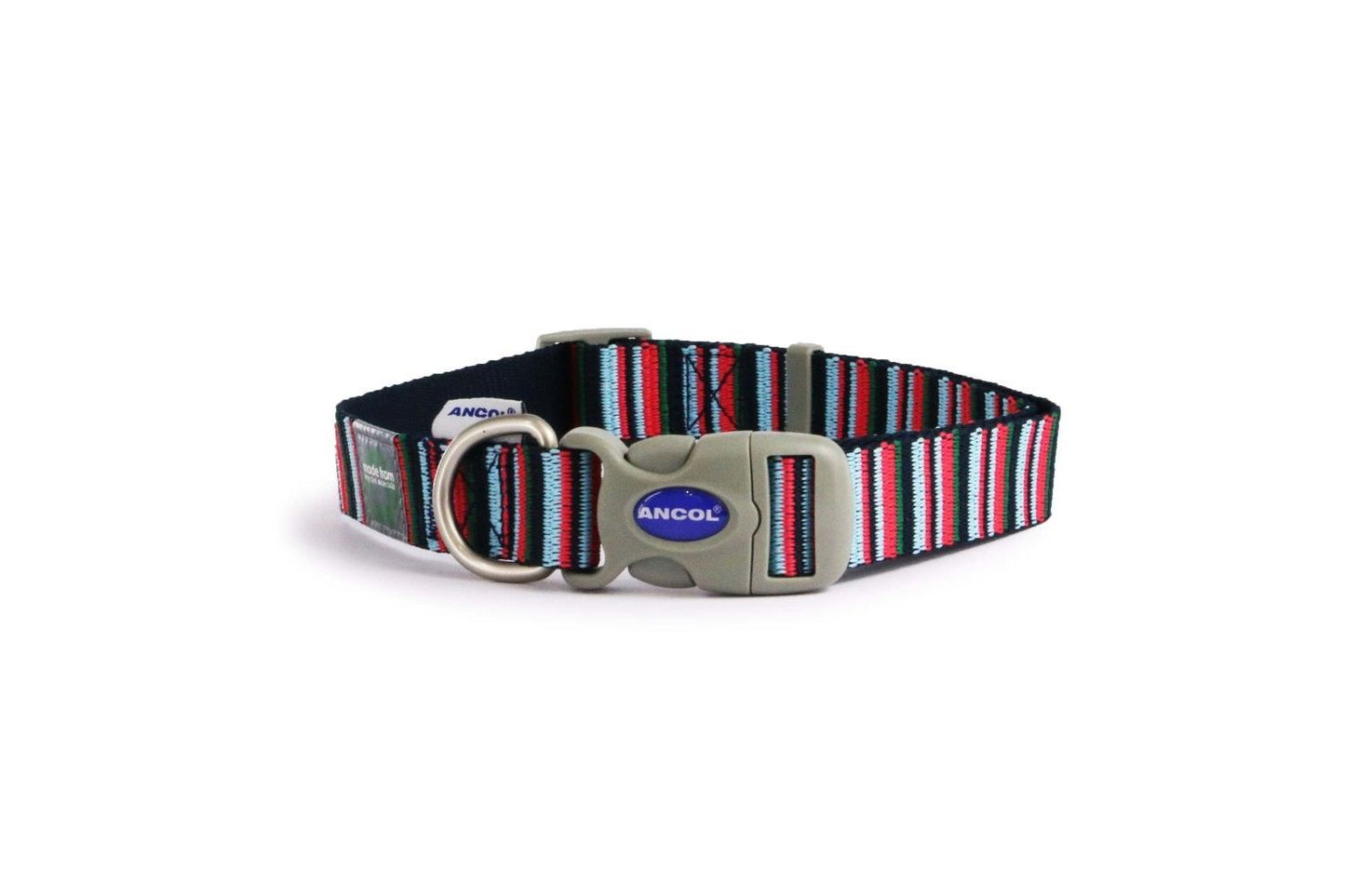  Ancol Made From Candystripe Navy Dog Collar