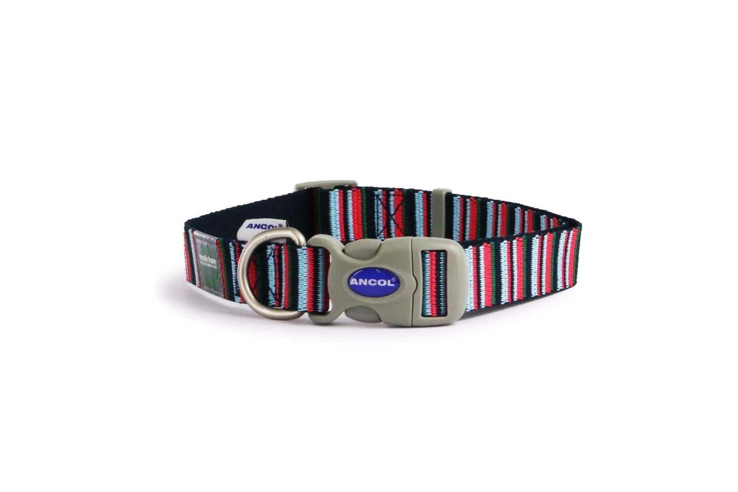  Ancol Made From Candystripe Navy Dog Collar