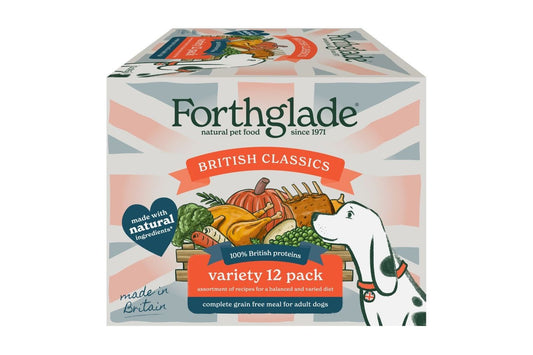  12 X Forthglade British Classics Chicken, Lamb, Beef Variety Dog Food 395g