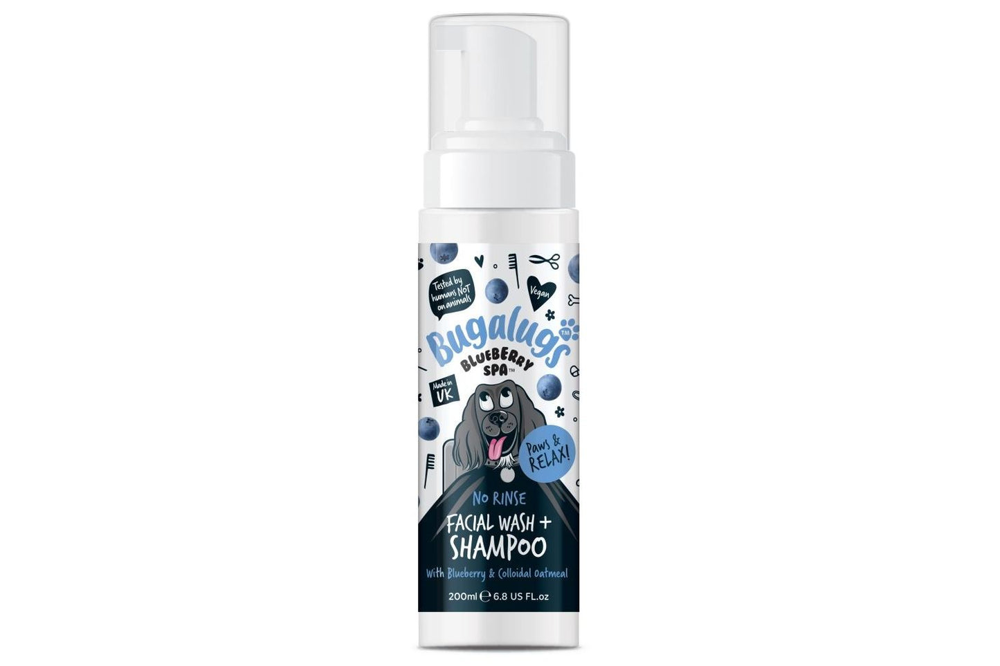  Bugalugs Blueberry Spa Non Rinse Wash Dog