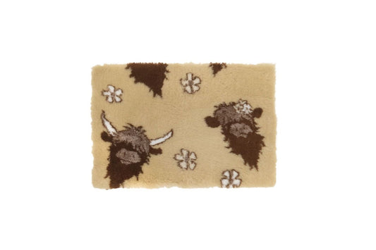  Vetbed Non Slip Beige & Highland Cows